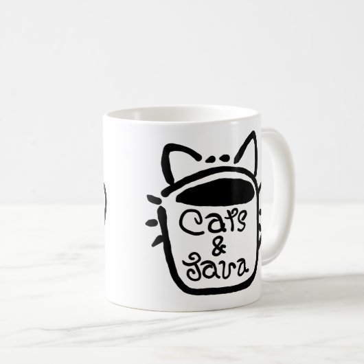 Katzen und Java Black Kaffeetasse (VorderseiteRechts)