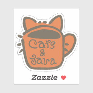 Katzen und Java-Braune Kontur Aufkleber