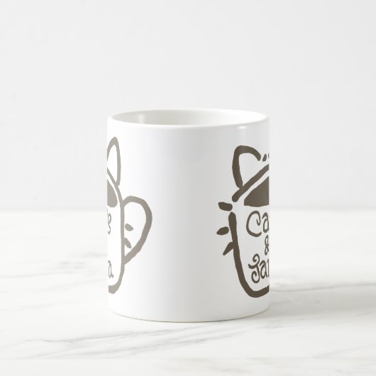 Katzen und Java Brown Kaffeetasse (Mittel)