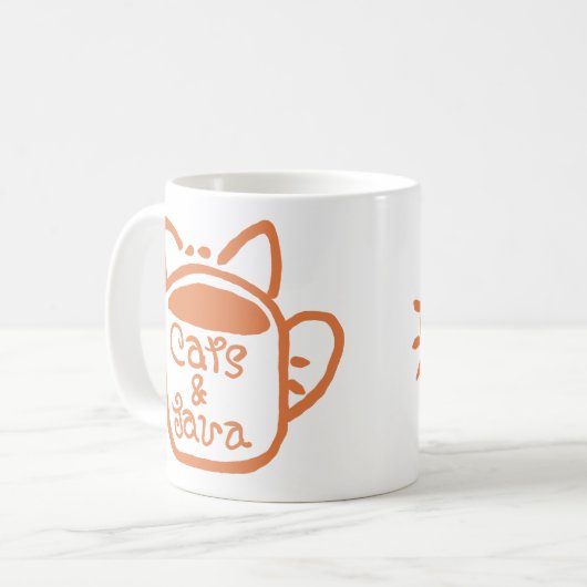 Katzen und Java Orange Kaffeetasse (Vorderseite Links)