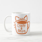 Katzen und Java Orange Kaffeetasse (Links)