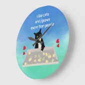 Katzen und Jigsägen mehr als Leute Katzenpuzzle-Fa Große Wanduhr (Winkel)