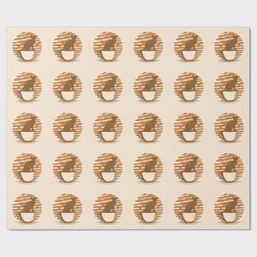 Katzen und Kaffee Geschenkpapier (Flach)