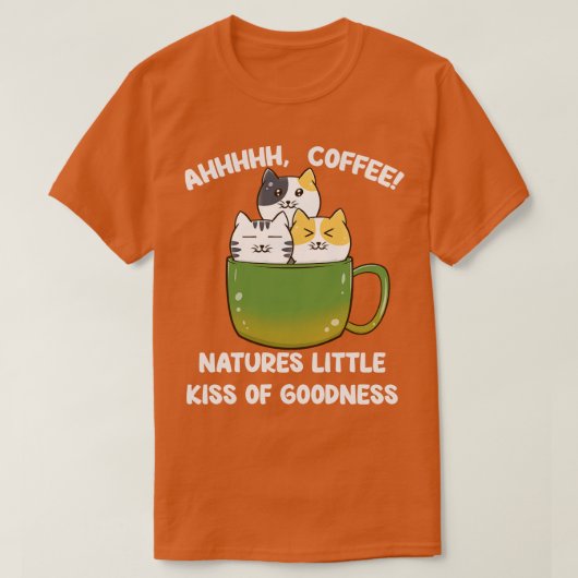 Katzen und Kaffee Kaffee Kaffee lange T-Shirt (Design vorne)