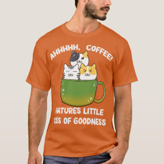 Katzen und Kaffee Kaffee Kaffee lange T-Shirt