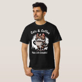 Katzen und Kaffee machen das Leben zu einem eigens T-Shirt (Vorne ganz)