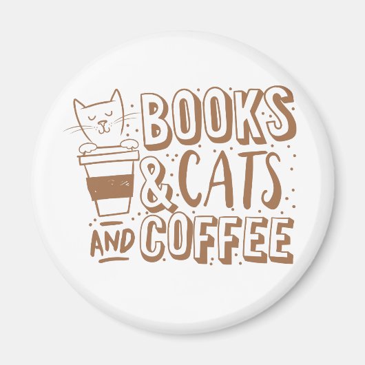 Katzen und Kaffee Magnet (Vorne)