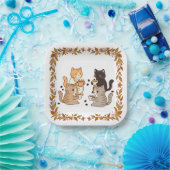 Katzen und Kaffee Pappteller (Party)