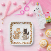 Katzen und Kaffee Pappteller (Party)