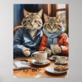 Katzen und Kaffee Poster (Vorne)