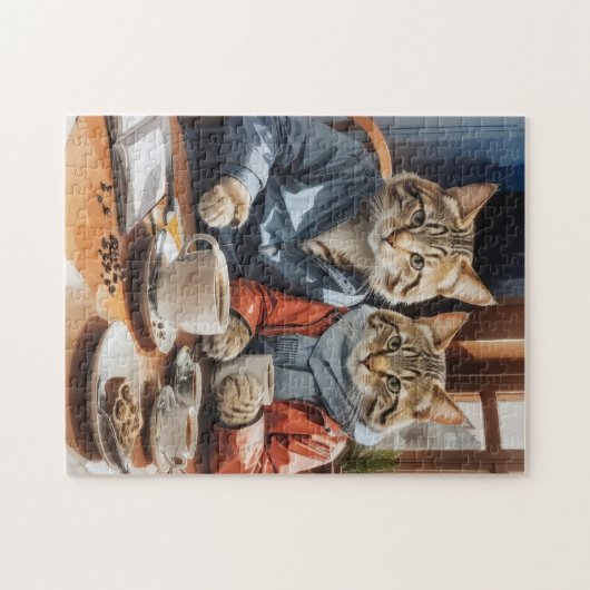 Katzen und Kaffee Puzzle (Horizontal)