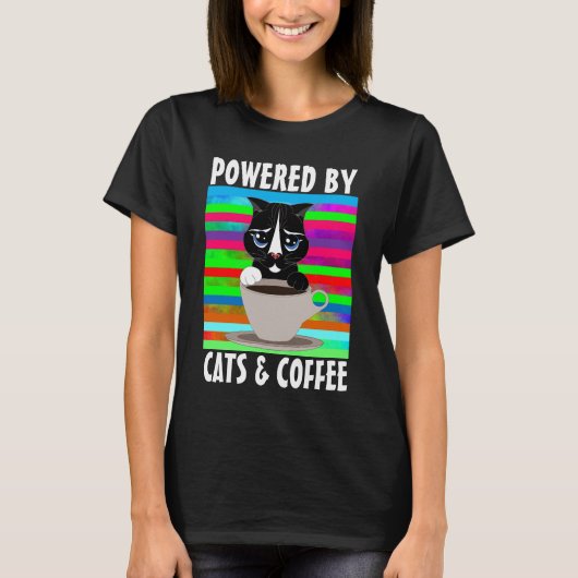 KATZEN UND KAFFEE-T - SHIRT (Vorderseite)