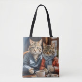 Katzen und Kaffee Tasche (Vorderseite)