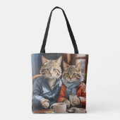 Katzen und Kaffee Tasche (Rückseite)