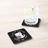 Katzen und Kaffee zum Tagespreis Getränkeuntersetzer (Rechte Seite)