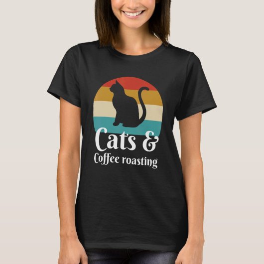 Katzen und Kaffeeröstung T-Shirt (Vorderseite)