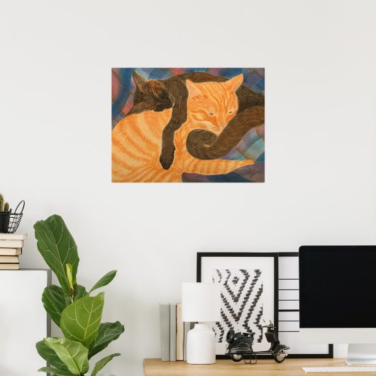 Katzen und Kariert Poster (Heimbüro)