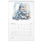 Katzen und Kätzchen Aquarellfarben-Dressup Kalender (Feb 2027)