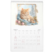 Katzen und Kätzchen Aquarellfarben-Dressup Kalender (Mär 2026)