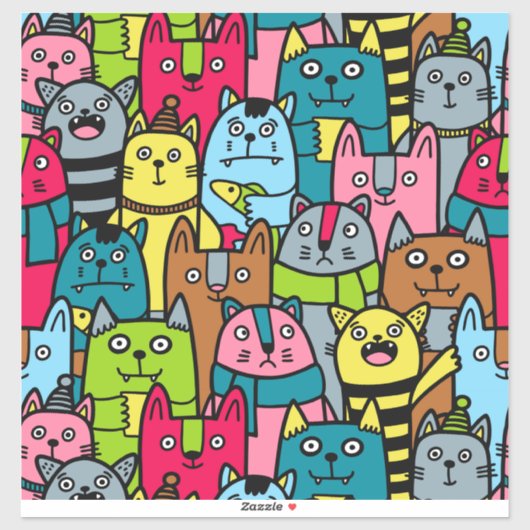 Katzen und Kätzchen Aufkleber (Blatt)