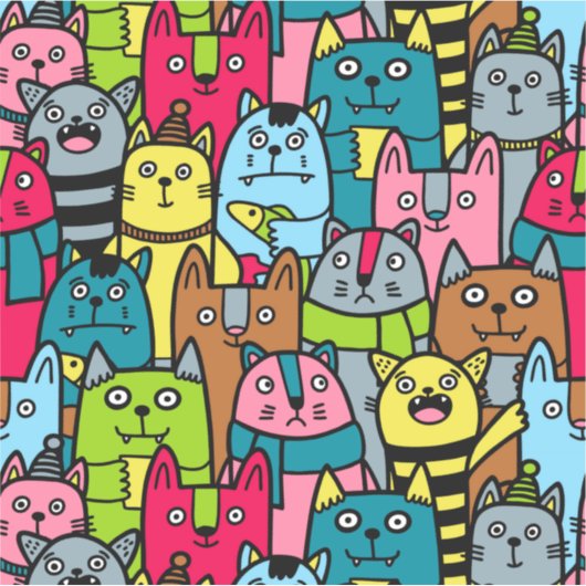 Katzen und Kätzchen Aufkleber (Vorderseite)