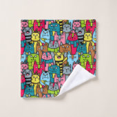 Katzen und Kätzchen Badhandtuch Set (Waschlappen)