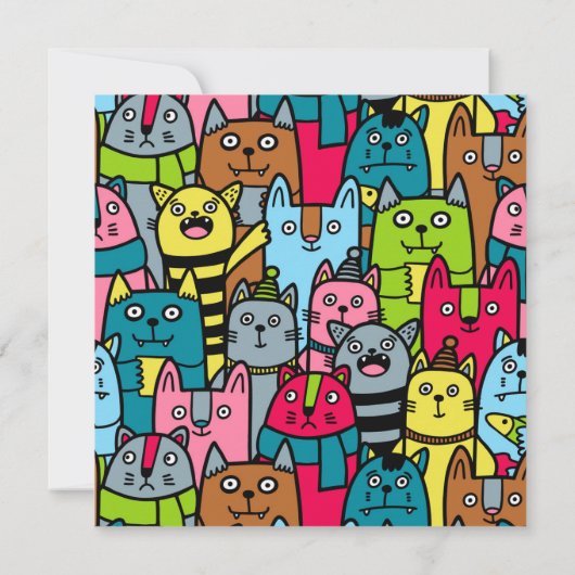 Katzen und Kätzchen Einladung (Rückseite)