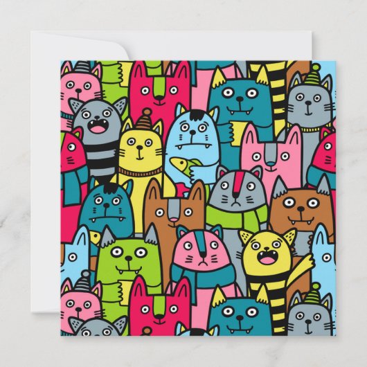 Katzen und Kätzchen Einladung (Vorderseite)