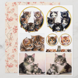 Katzen und Kätzchen-Ephemera im Vintage-Stil