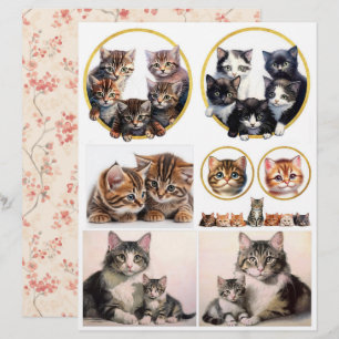 Katzen und Kätzchen-Ephemera im Vintage-Stil