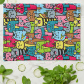 Katzen und Kätzchen Geschirrtuch (Gefaltet)