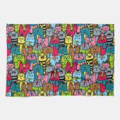 Katzen und Kätzchen Geschirrtuch (Horizontal)