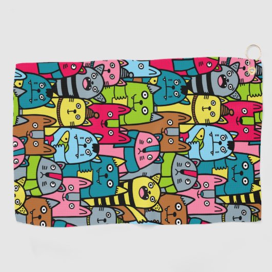 Katzen und Kätzchen Golfhandtuch (Horizontal)