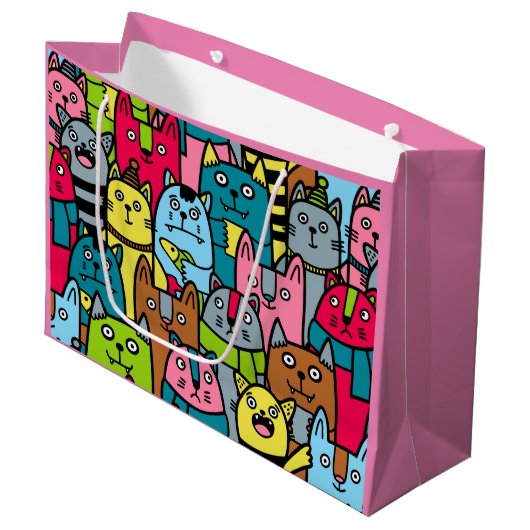 Katzen und Kätzchen Große Geschenktüte (Vorderseite Schrägansicht)