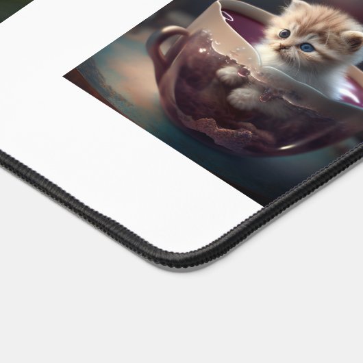 Katzen und Kätzchen in einem Teacup, Schreibtischunterlage (Ecke)