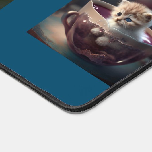 Katzen und Kätzchen in einem Teacup, Schreibtischunterlage (Ecke)