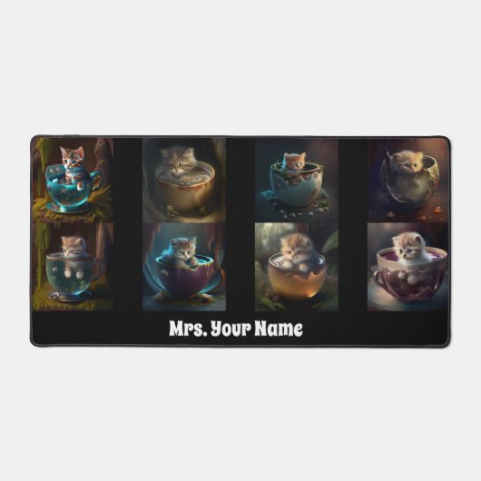 Katzen und Kätzchen in einem Teacup, Schreibtischunterlage (Vorderseite)