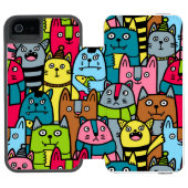 Katzen und Kätzchen Incipio iPhone Geldbeutel-Hülle (Folio Geöffnet)
