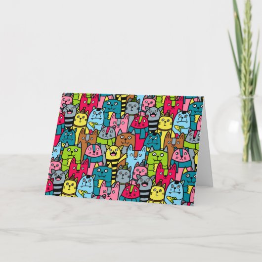 Katzen und Kätzchen Karte (Vorderseite)