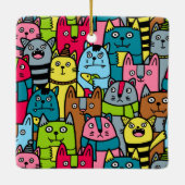 Katzen und Kätzchen Keramikornament (Rückseite)