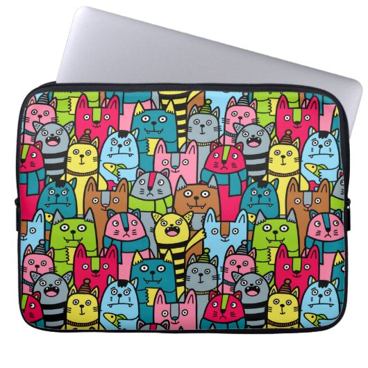 Katzen und Kätzchen Laptopschutzhülle (Vorderseite)