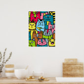 Katzen und Kätzchen Poster (Küche)