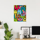 Katzen und Kätzchen Poster (Heimbüro)