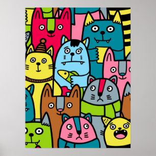 Katzen und Kätzchen Poster