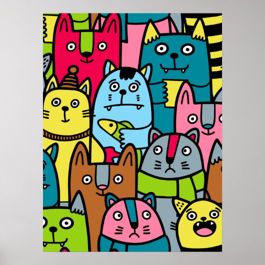 Katzen und Kätzchen Poster (Vorne)