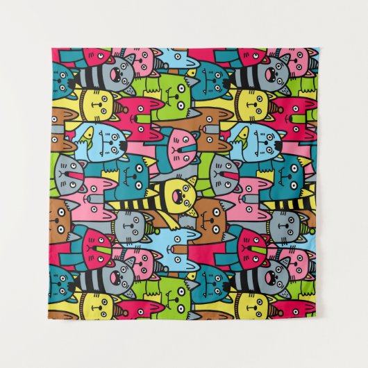 Katzen und Kätzchen Wandteppich (Vorderseite (Horizontal))