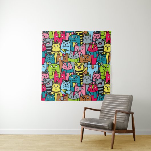 Katzen und Kätzchen Wandteppich (Beispiel)