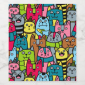 Katzen und Kätzchen Weinetikett (Einzelnes Label)