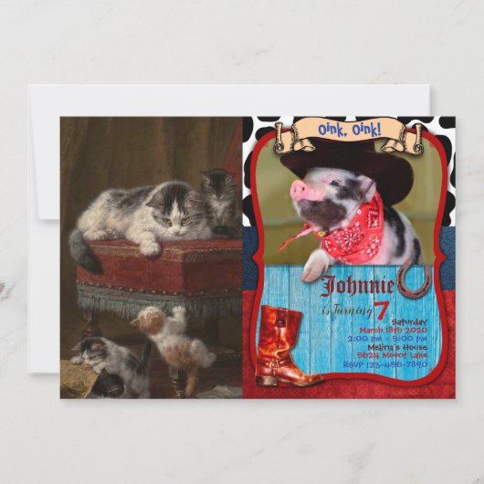 Katzen und Kätzchenmalereien Einladung (Vorderseite)