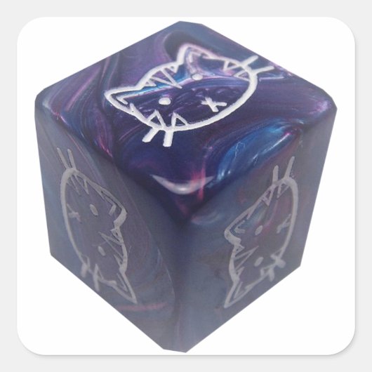 KATZEN UND KATZEN 1c6 Quadratischer Aufkleber (Vorderseite)